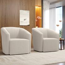 Poltrona Sala de Estar Base Giratória Kit 2 Stella Max Bouclê D03 - D'Rossi