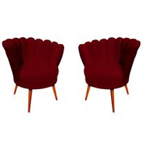 Poltrona Sala de Estar Decorativa Kit 2 Cadeira Estofada Pé Palito Celine