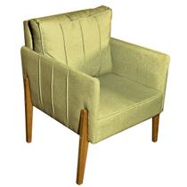 Poltrona sala De estar Escritório Mel Pés madeira Lateral
