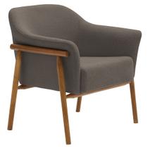 Poltrona Sala de Estar Luna Base Madeira Castanho Bouclé Marrom - Nexta Casa Poltrona Sala de Estar Luna Base Madeira Castanho Bouclé Marrom - Nexta Casa