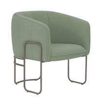 Poltrona Sala de Estar Marie Base Aço Titânio Bouclé Verde Claro - Nexta Casa Poltrona Sala de Estar Marie Base Aço Titânio Bouclé Verde Claro - Nexta Casa