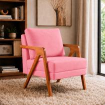 Poltrona Sala de Estar Maya Luxo Suede Rosê M3 - Monari Design Poltrona Sala de Estar Maya Luxo Suede Rosê M3 - Monari Design