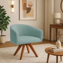 Poltrona Sala Decorativa Arielle Giratória Madeira MM35 Cotelê Ext/Veludo D03 - D Rossi
