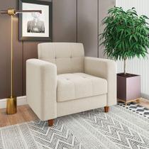 Poltrona Sala Decorativa Kit 2 Arezo Pé Madeira Castanho Linho Areia D01 - D'Rossi Poltrona Sala Decorativa Kit 2 Arezo Pé Madeira Castanho Linho Areia D01 - D'Rossi