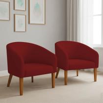 Poltrona Sala Decorativa Kit 2 Stella Pé Madeira Trapézio Castanho Veludo Marsala D03 - D Rossi Poltrona Sala Decorativa Kit 2 Stella Pé Madeira Trapézio Castanho Veludo Marsala D03 - D Rossi