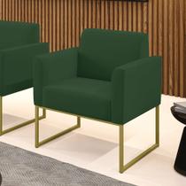 Poltrona Sala Decorativa Marisa Industrial Dourado Veludo D03 - D'Rossi