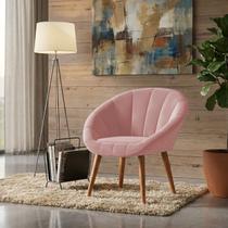 Poltrona Sala Decorativa Sofia Veludo Cinza Pés Palito Castanho Poltrona Sala Decorativa Sofia Veludo Cinza Pés Palito Castanho