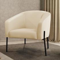 Poltrona Sala Decorativa Stella Pé de Aço Preto Sintético D03 - D'Rossi