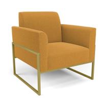 Poltrona Sala Estar Industrial Alta Dourado Marisa Bouclê Mostarda D03 - D'rossi Poltrona Sala Estar Industrial Alta Dourado Marisa Bouclê Mostarda D03 - D'rossi