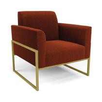 Poltrona Sala Estar Industrial Alta Dourado Marisa Bouclê Terra D03 - D'rossi Poltrona Sala Estar Industrial Alta Dourado Marisa Bouclê Terra D03 - D'rossi