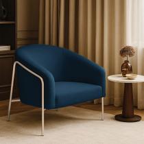 Poltrona Sala Industrial Alta Champanhe Stella Bouclê D03 - D'rossi Cor Azul Poltrona Sala Industrial Alta Champanhe Stella Bouclê D03 - D'rossi Cor Azul