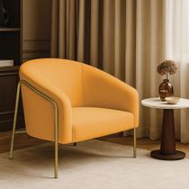 Poltrona Sala Industrial Alta Dourado Stella Bouclê D03 - D Rossi