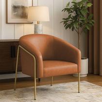 Poltrona Sala Industrial Alta Dourado Stella Sintético Pu Whisky D03 - D'rossi Poltrona Sala Industrial Alta Dourado Stella Sintético Pu Whisky D03 - D'rossi