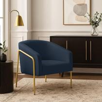Poltrona Sala Industrial Alta Dourado Stella Suede D03 - D'rossi Cor Azul Poltrona Sala Industrial Alta Dourado Stella Suede D03 - D'rossi Cor Azul
