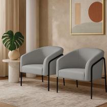 Poltrona Sala Industrial Alta Preto Kit 2 Stella Suede D03 - D'rossi Cor Cinza Poltrona Sala Industrial Alta Preto Kit 2 Stella Suede D03 - D'rossi Cor Cinza