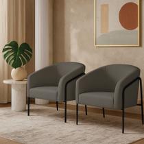 Poltrona Sala Industrial Alta Preto Kit 2 Stella Suede Grafite D03 - D Rossi Poltrona Sala Industrial Alta Preto Kit 2 Stella Suede Grafite D03 - D Rossi