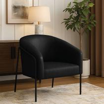 Poltrona Sala Industrial Alta Preto Stella Sintético PU Preto D03 - D Rossi
