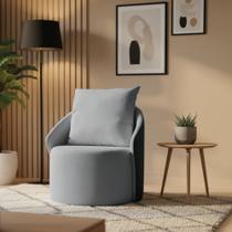 Poltrona Sala Orgânica Base Giratória Talita Pu Preto e Linho K01 - D Rossi