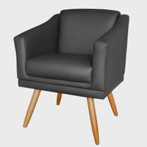 Poltrona San Diego Decorativa Sala Clínica Salão Estética - material sintético Preto