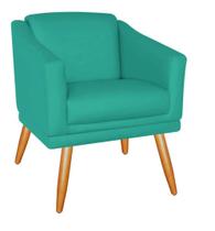 Poltrona San Diego Decorativa Sala Clínica Salão Estética - Sued Azul Turquesa Poltrona San Diego Decorativa Sala Clínica Salão Estética - Sued Azul Turquesa