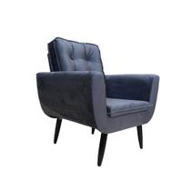 Poltrona Saturno Para Sala De Estar Quarto Escritório Tecido Suede - Azul - Cor: Azul Poltrona Saturno Para Sala De Estar Quarto Escritório Tecido Suede - Azul - Cor: Azul