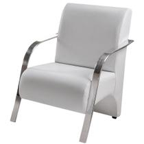 Poltrona Sevilha 1 Lugar Braço Alumínio Branco