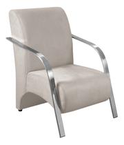 Poltrona Sevilha Cadeira Braço Alumínio Decoração Sala Recepção