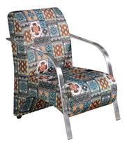 Poltrona Sevilha Cadeira Braço Alumínio Decoração Sala Recepção - Bella Decor Estofados
