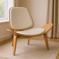 Poltrona Shell material sintético Bege - D'Rossi