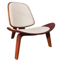 Poltrona Shell material sintético Bege