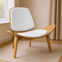 Poltrona Shell material sintético Branco - D'Rossi