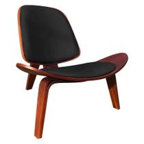 Poltrona Shell material sintético Preto D'rossi