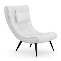 Poltrona Sher Corano Branco Pés Palito de Ferro D03 - D'Rossi Poltrona Sher Corano Branco Pés Palito de Ferro D03 - D'Rossi