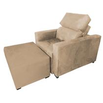 Poltrona Sofa Amamentação Retrátil e Reclinável Veneza + Puff Bella Capuccino