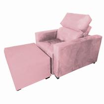 Poltrona Sofa Amamentação Retrátil e Reclinável Veneza + Puff Bella