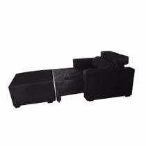 Poltrona Sofa Amamentação Retrátil e Reclinável Veneza + Puff Bella Preto