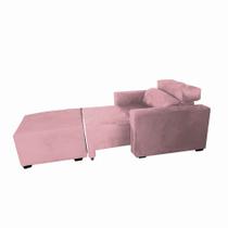 Poltrona Sofa Amamentação Retrátil e Reclinável Veneza + Puff Bella Rosa