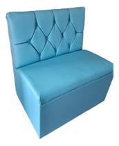 POLTRONA SOFÁ BOOTH 0,80cm AZUL CAPITONE A MÃO SKU_127