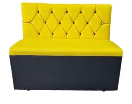 POLTRONA SOFÁ BOOTH 1,10 AMARELO e PRETO, LANCHONETE