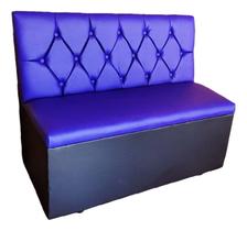 Poltrona sofá booth 1,10 assento e encosto roxo base preta