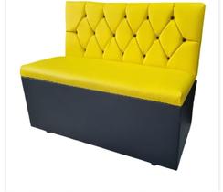POLTRONA SOFÁ BOOTH 1,10cm AMARELOPRETO COMÉRCIO