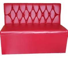 POLTRONA SOFA BOOTH 110cm CAPITONE A MÃO VERMELHO SKU18