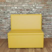 Poltrona Sofá Booth 1,10cm Encosto Liso, Amarelo Poltrona Sofá Booth 1,10cm Encosto Liso, Amarelo
