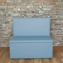 Poltrona Sofá Booth 1,10cm Encosto Liso, Azul Claro
