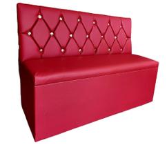 Poltrona sofa booth 1,50cm vermelho botões dourado, lanchonete