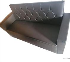 POLTRONA SOFÁ BOOTH 1,90cm PRETO COM BRAÇOS