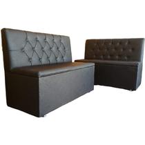 Poltrona sofa booth capitone costurado, barbearia
