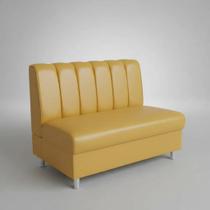 Poltrona Sofá Booth Luxo Gomos 1.20m Amarelo 2 Lugares
