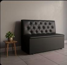 POLTRONA SOFÁ BOOTH PRETA 1,20cm