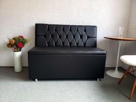 POLTRONA SOFA BOOTH PRETO CAPITONE A MÃO 1,10cm